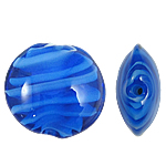 Inner Twist Lampwork Beads, Flat Round, 20x10mm, Hole:Approx 2mm, 100PCs/Bag, Sold By Bag