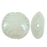Inner Twist Lampwork Beads, Flat Round, white, 20x10mm, Hole:Approx 2mm, 100PCs/Bag, Sold By Bag