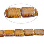 Abalorios de Cristal de Murano con Interior Trenzado, Rectángular, naranja, 16x21x9mm, agujero:aproximado 2mm, 100PCs/Bolsa, Vendido por Bolsa