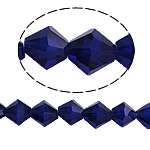 Doppelkegel Kristallperlen, Kristall, facettierte, tiefblau, 8x8mm, Bohrung:ca. 1.5mm, Länge 10.5 ZollInch, 10SträngeStrang/Tasche, verkauft von Tasche