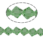 Bicone Crystal Beads, faceted, Peridot, 8x8mm, Hole:Approx 1.5mm, Length:10.5 Inch, 10Strands/Bag, Sold By Bag