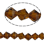 Bicone Crystal Beads, faceted, Smoked Topaz, 8x8mm, Hole:Approx 1.5mm, Length:10.5 Inch, 10Strands/Bag, Sold By Bag