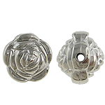 Copper Coated Plastic Beads Flower platinum color plated nickel lead & cadmium free Approx 2mm Sold By Lot