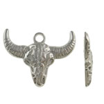 Copper Coated Plastic Pendant Cow platinum color plated nickel lead & cadmium free Approx 3.5mm Sold By Lot