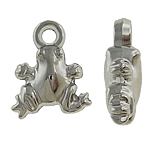 Copper Coated Plastic Pendant, Frog, platinum color plated, nickel, lead & cadmium free, 14x16x6mm, Hole:Approx 2mm, 5Bags/Lot, Sold By Lot
