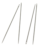 Iron Beading Needle, platinum color plated, nickel, lead & cadmium free, 36x0.60mm, Hole:Approx 0.6x0.3mm, 20Bags/Lot, Sold By Lot