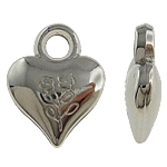 Copper Coated Plastic Pendant Heart platinum color plated nickel lead & cadmium free Approx 3mm Sold By Lot