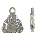 Copper Coated Plastic Pendant, Buddha, platinum color plated, nickel, lead & cadmium free, 16x19x3.50mm, Hole:Approx 2mm, 5Bags/Lot, Sold By Lot
