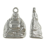 Copper Coated Plastic Pendant, Buddha, platinum color plated, nickel, lead & cadmium free, 23x30x12mm, Hole:Approx 3mm, 5Bags/Lot, Sold By Lot