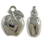 Copper Coated Plastic Pendant Apple platinum color plated nickel lead & cadmium free Approx 2.5mm Sold By Lot
