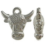 Copper Coated Plastic Pendant Cow platinum color plated nickel lead & cadmium free Approx 2mm Sold By Lot