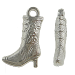 Copper Coated Plastic Pendant Shoes platinum color plated nickel lead & cadmium free Approx 2.5mm Sold By Lot