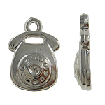 Copper Coated Plastic Pendant Telephone platinum color plated nickel lead & cadmium free Approx 1.5mm Sold By Lot