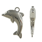 Copper Coated Plastic Pendant Dolphin platinum color plated nickel lead & cadmium free Approx 2mm Sold By Lot