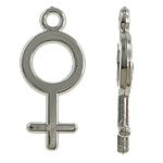 Copper Coated Plastic Pendant Female Mark platinum color plated nickel lead & cadmium free Approx 2mm Sold By Lot