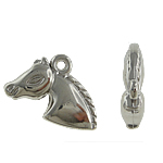 Copper Coated Plastic Pendant, Horse, platinum color plated, nickel, lead & cadmium free, 18x14x5mm, Hole:Approx 0.5mm, 5Bags/Lot, Sold By Lot