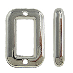 Copper Coated Plastic, Rectangle, platinum color plated, 1/1 loop, nickel, lead & cadmium free, 20x13x4mm, Hole:Approx 0.5mm, 5Bags/Lot, Sold By Lot