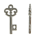 Copper Coated Plastic Pendant Key platinum color plated nickel lead & cadmium free Approx 0.5mm Sold By Lot
