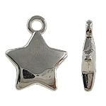 Copper Coated Plastic Pendant Star platinum color plated nickel lead & cadmium free Approx 2mm Sold By Lot