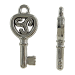 Copper Coated Plastic Pendant Key platinum color plated nickel lead & cadmium free Approx 2mm Sold By Lot