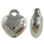 Copper Coated Plastic Pendant Heart platinum color plated nickel lead & cadmium free Approx 1.5mm Sold By Lot