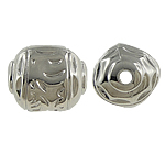 Copper Coated Plastic Beads, Drum, platinum color plated, nickel, lead & cadmium free, 14x17mm, Hole:Approx 3mm, Sold By Lot