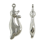 Copper Coated Plastic Pendant Cat platinum color plated nickel lead & cadmium free Approx 2mm Sold By Lot