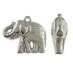Copper Coated Plastic Pendant, Elephant, platinum color plated, nickel, lead & cadmium free, 39x33x13mm, Hole:Approx 2.5mm, 5Bags/Lot, Sold By Lot