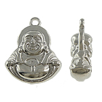 Copper Coated Plastic Pendant, Buddha, platinum color plated, nickel, lead & cadmium free, 33x40x14mm, Hole:Approx 3.5mm, 5Bags/Lot, Sold By Lot