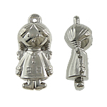 Copper Coated Plastic Pendant Girl platinum color plated nickel lead & cadmium free Approx 2.5mm Sold By Lot