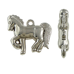 Copper Coated Plastic Pendant Horse platinum color plated nickel lead & cadmium free Approx 2.5mm Sold By Lot