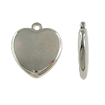 Copper Coated Plastic Pendant, Heart, platinum color plated, nickel, lead & cadmium free, 30x33x6mm, Hole:Approx 2.5mm, 5Bags/Lot, Sold By Lot
