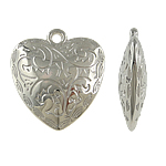 Copper Coated Plastic Pendant Heart platinum color plated nickel lead & cadmium free Approx 4mm Sold By Lot