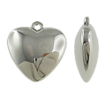 Copper Coated Plastic Pendant, Heart, platinum color plated, nickel, lead & cadmium free, 31x32x12mm, Hole:Approx 3mm, 5Bags/Lot, Sold By Lot