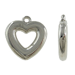 Copper Coated Plastic Pendant, Heart, platinum color plated, nickel, lead & cadmium free, 25x27x5mm, Hole:Approx 2mm, 5Bags/Lot, Sold By Lot
