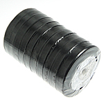Satin Ribbon, black, 12mm, Length:250 Yard, 10PCs/Lot, Sold By Lot