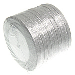 Блестящая лента, блестящая лента, серебряный, 6mm, длина:250 Двор, 10ПК/Лот, продается Лот