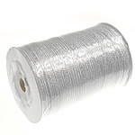 Glitterlint, Sparkle Ribbon, met kunststof spoel & Karton, zilver, 3mm, Lengte 880 Yard, Verkocht door PC