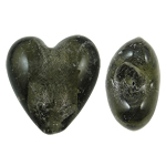 Silver Foil Lampwork Beads Heart dark grey Approx 2.5mm Sold By Bag
