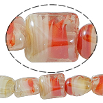 Abalorios de Cristal de Murano con Interior Trenzado, Cuadrado, 13x13x11mm, agujero:aproximado 2mm, longitud:17 Inch, 5PCs/Bolsa, Vendido por Bolsa