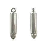 Copper Coated Plastic Pendant, platinum color plated, nickel, lead & cadmium free, 7x32mm, Hole:Approx 2.5mm, 5Bags/Lot, Sold By Lot