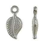 Copper Coated Plastic Pendant Leaf platinum color plated nickel lead & cadmium free Approx 2.5mm Sold By Lot