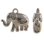 Copper Coated Plastic Pendant, Elephant, platinum color plated, nickel, lead & cadmium free, 23.50x20x8mm, Hole:Approx 2.5mm, 5Bags/Lot, Sold By Lot