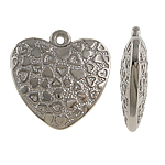 Copper Coated Plastic Pendant Heart platinum color plated nickel lead & cadmium free Approx 2mm Sold By Lot