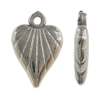Copper Coated Plastic Pendant, Heart, platinum color plated, nickel, lead & cadmium free, 21x29x4mm, Hole:Approx 2mm, 5Bags/Lot, Sold By Lot