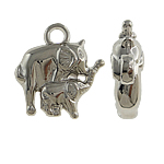Copper Coated Plastic Pendant Elephant platinum color plated nickel lead & cadmium free Approx 3.5mm Sold By Lot