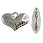 Copper Coated Plastic Pendant Heart platinum color plated nickel lead & cadmium free Approx 3.5mm Sold By Lot