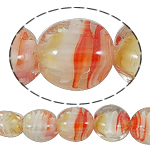 Perles de Murano à torsion intérieure, chalumeau, ovale, 13x17mm, Trou:Environ 2mm, Longueur:17 pouce, 5Strandstoron/sac, Vendu par sac