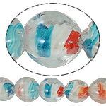 Abalorios de Cristal de Murano con Interior Trenzado, Óvalo, 13x17mm, agujero:aproximado 2mm, longitud:17 Inch, 5Strandsfilamento/Bolsa, Vendido por Bolsa
