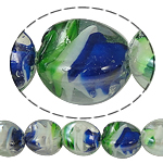 Abalorios de Cristal de Murano con Interior Trenzado, Óvalo, 13x17mm, agujero:aproximado 2mm, longitud 17 Inch, Vendido por Bolsa